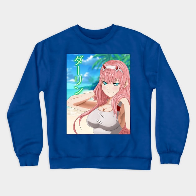 Zero Two Beach! Crewneck Sweatshirt by Dejaniro